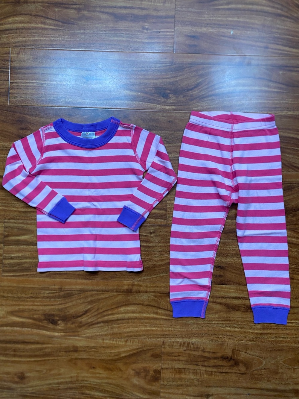 Hanna Andersson Girl Pink Purple Stripe Organic Cotton Long Sleeve Pajama Size 3